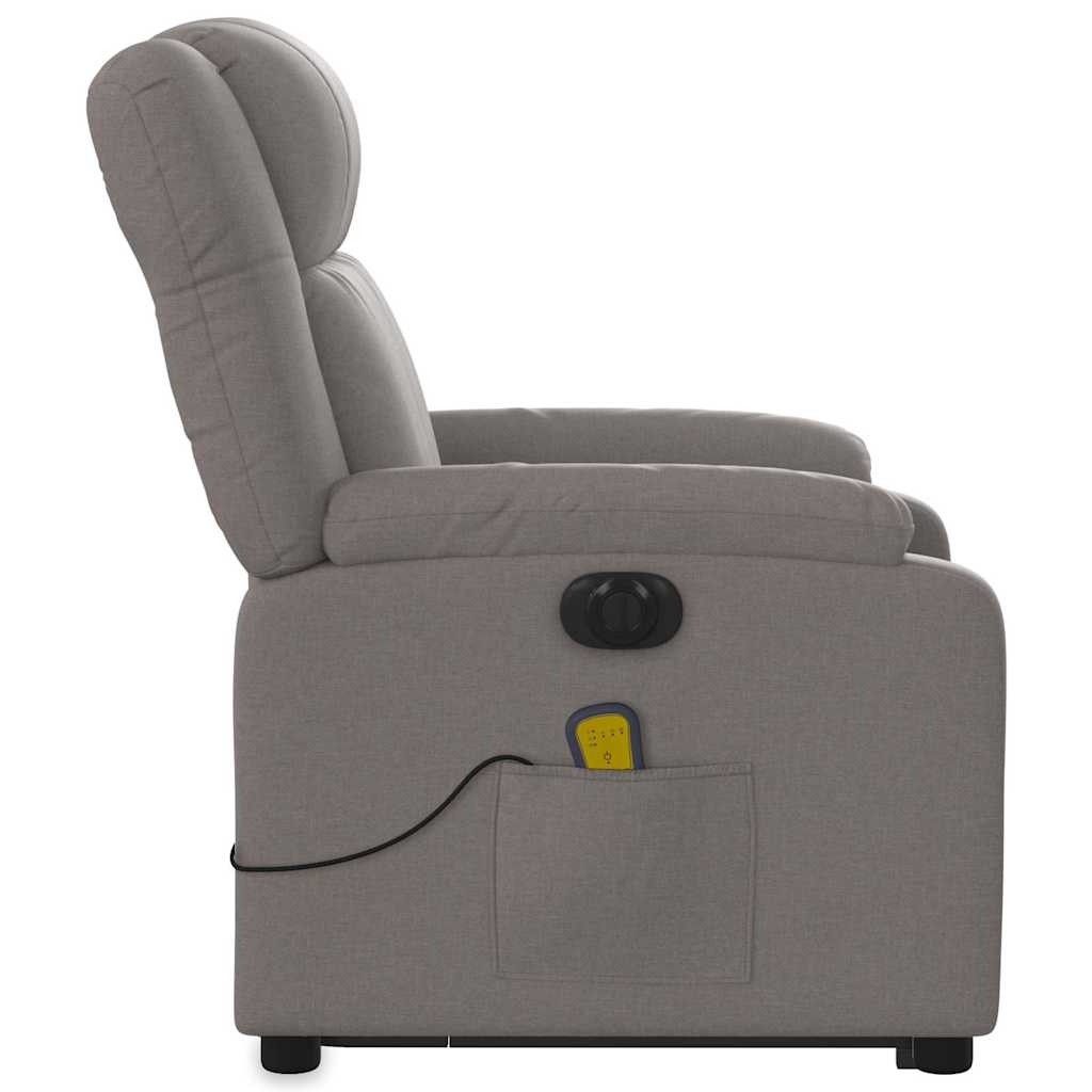 Fauteuil inclinable de massage électrique Taupe Tissu - XIOS