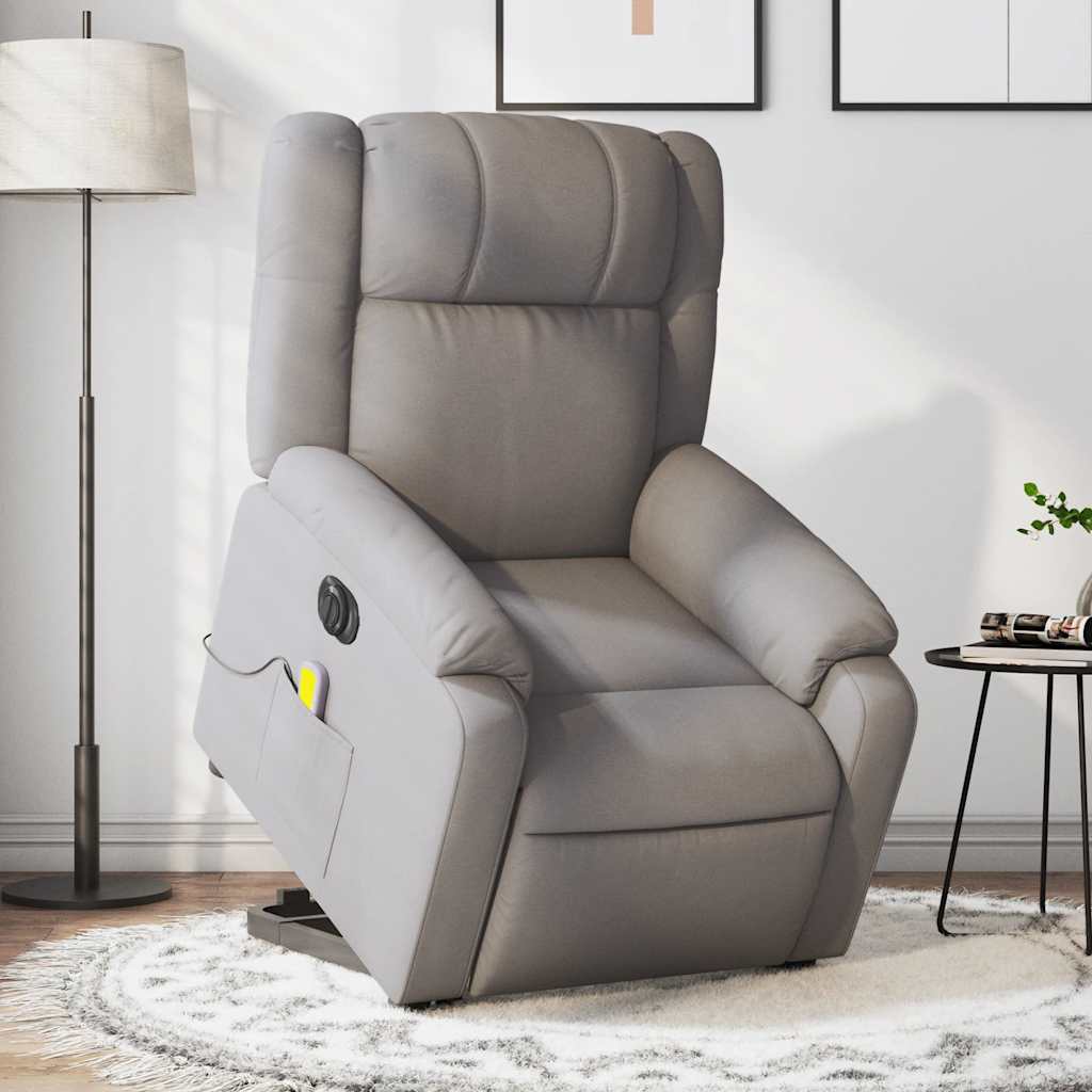 Fauteuil inclinable de massage électrique Taupe Tissu - XIOS