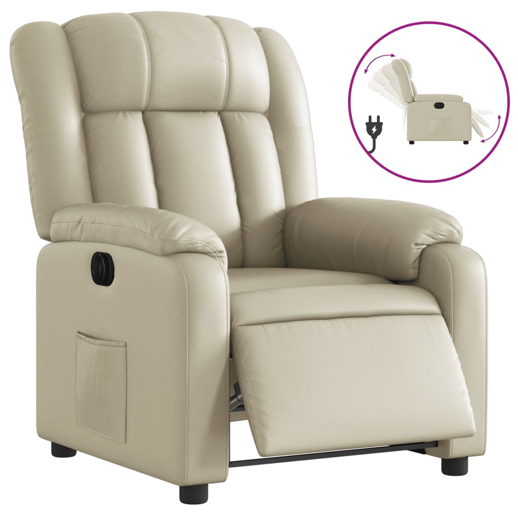 Fauteuil inclinable électrique Crème Similicuir - XIOS