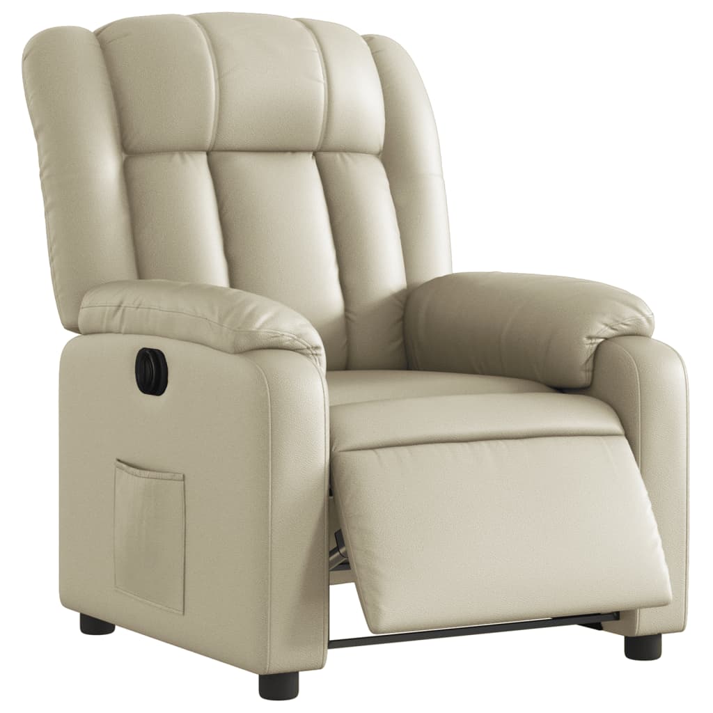 Fauteuil inclinable électrique Crème Similicuir - XIOS