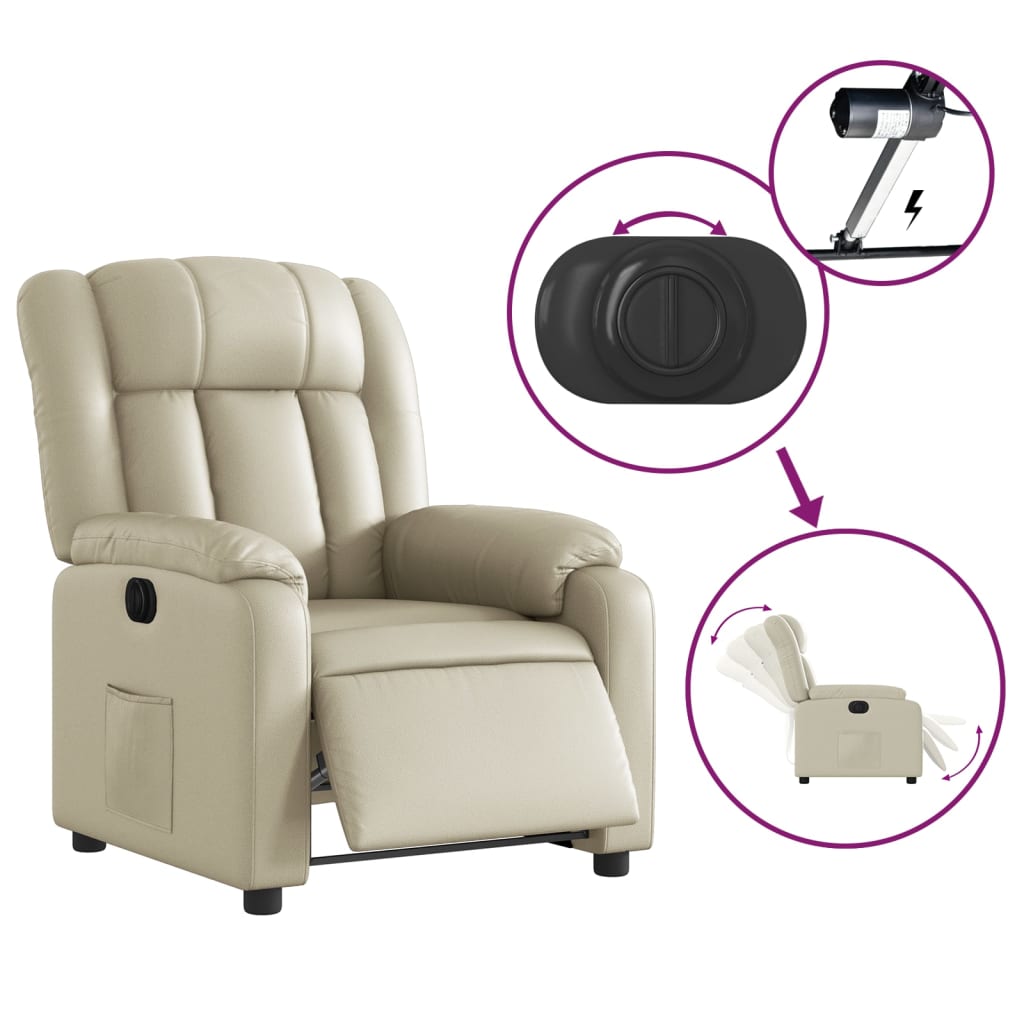 Fauteuil inclinable électrique Crème Similicuir - XIOS
