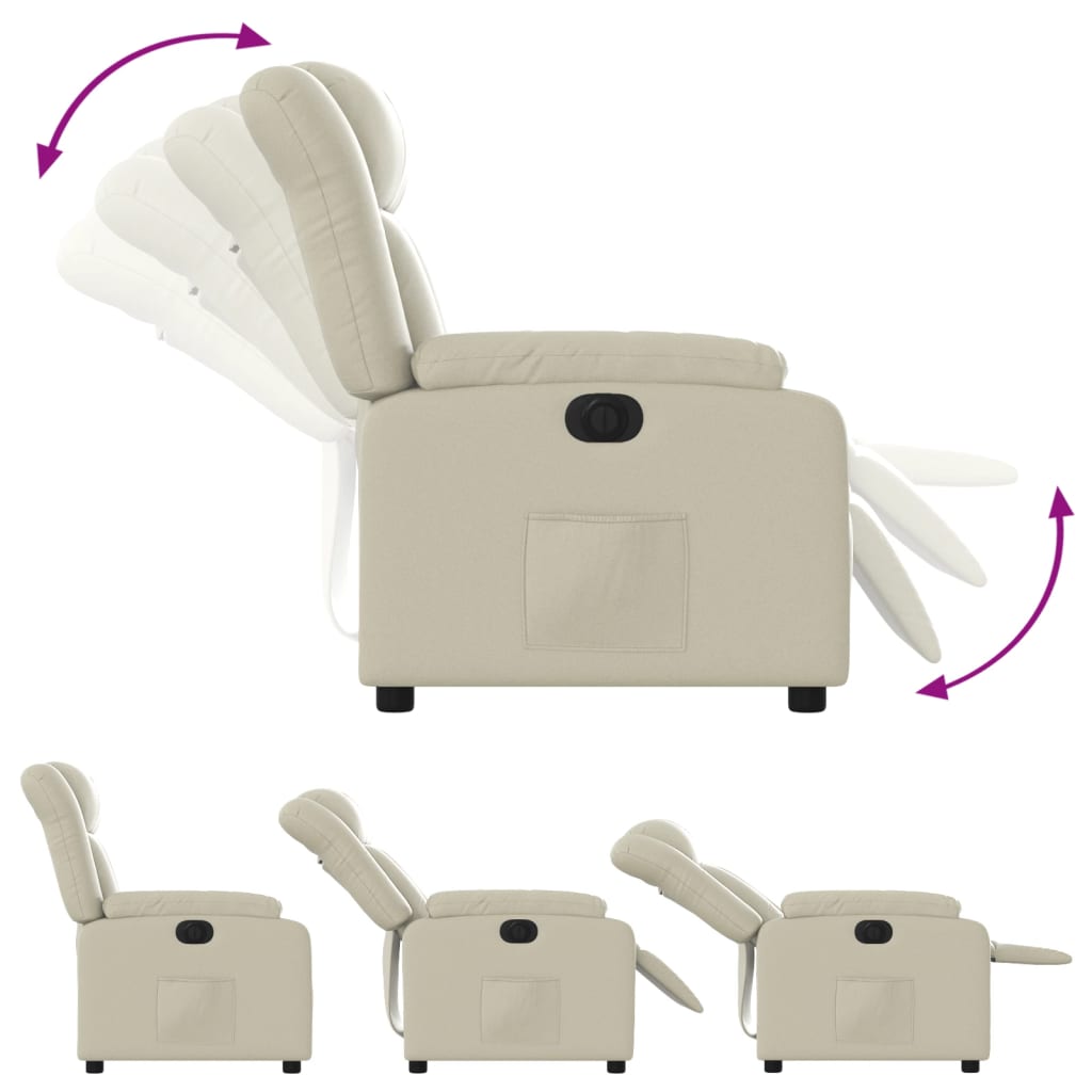 Fauteuil inclinable électrique Crème Similicuir - XIOS
