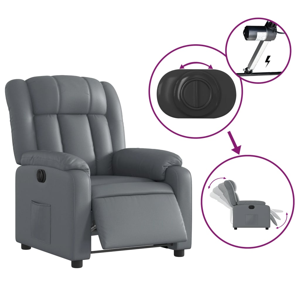 Fauteuil inclinable électrique Gris Similicuir - XIOS