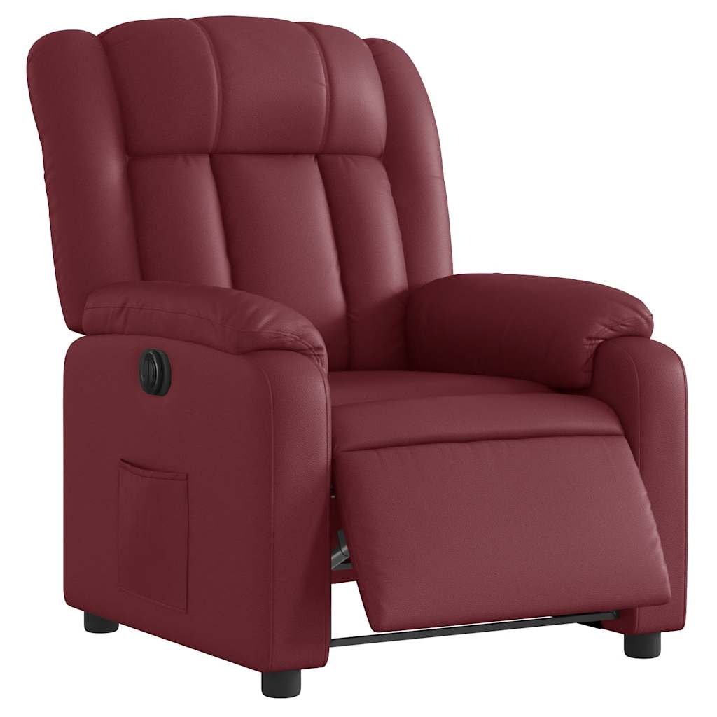 Fauteuil inclinable électrique Rouge bordeaux Similicuir - XIOS