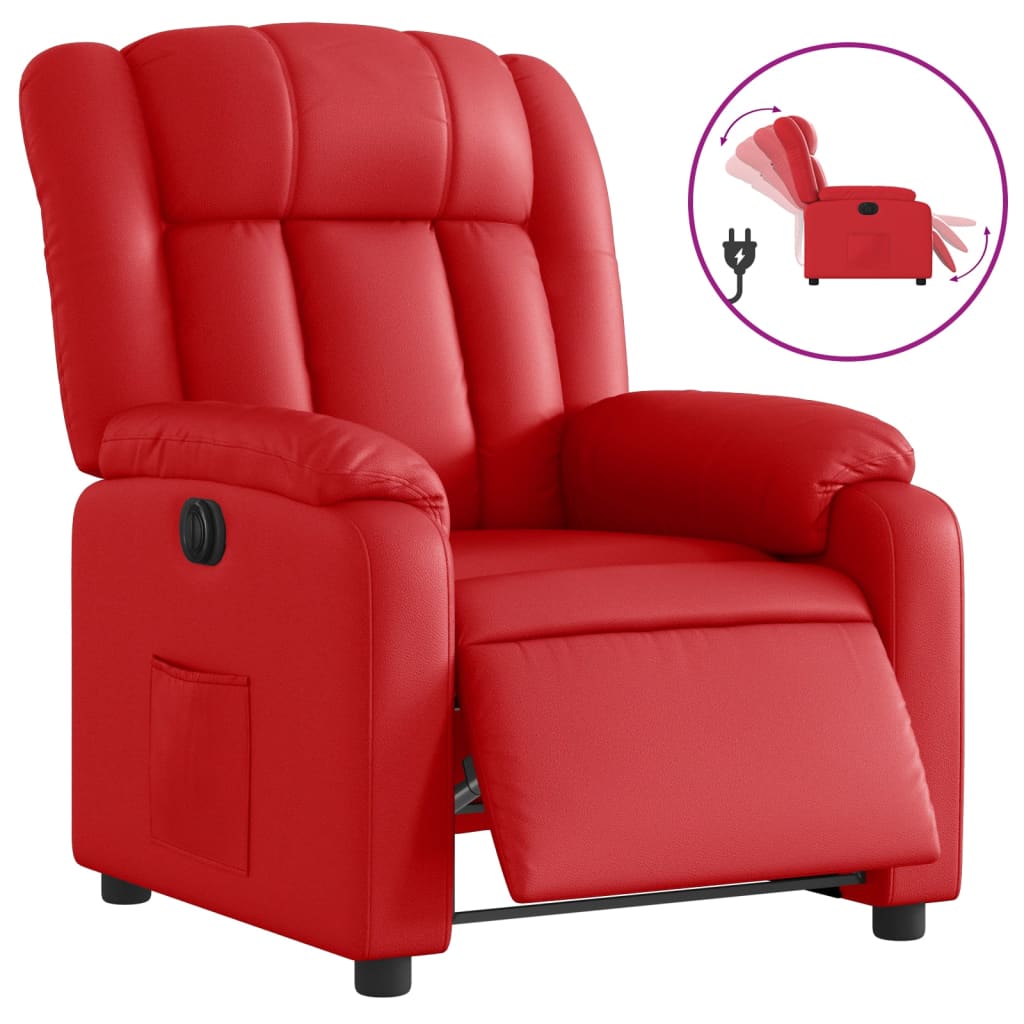 Fauteuil inclinable électrique Rouge Similicuir - XIOS