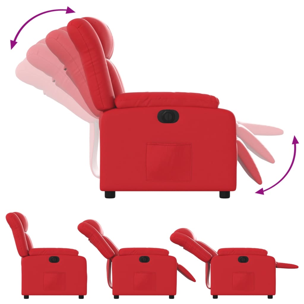 Fauteuil inclinable électrique Rouge Similicuir - XIOS