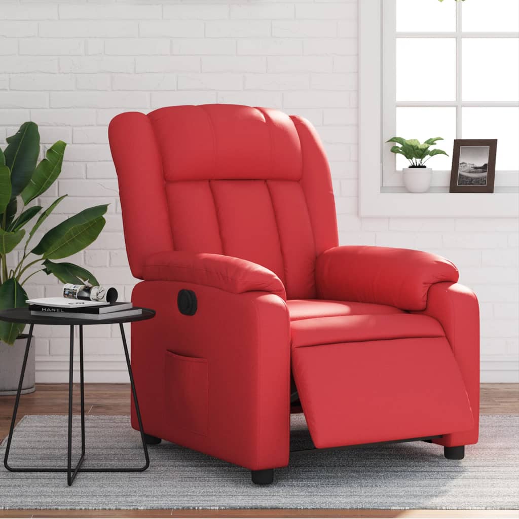 Fauteuil inclinable électrique Rouge Similicuir - XIOS