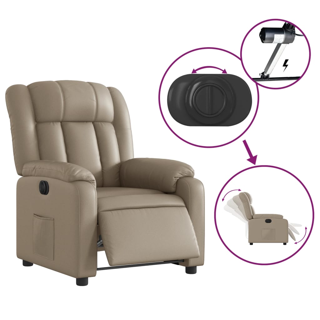 Fauteuil inclinable électrique Cappuccino Similicuir - XIOS