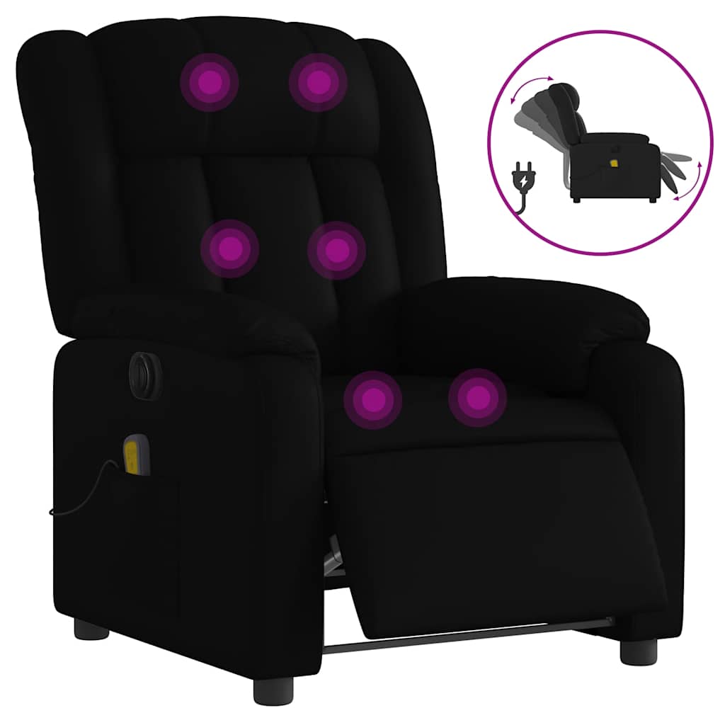 Fauteuil de massage inclinable électrique noir similicuir - XIOS