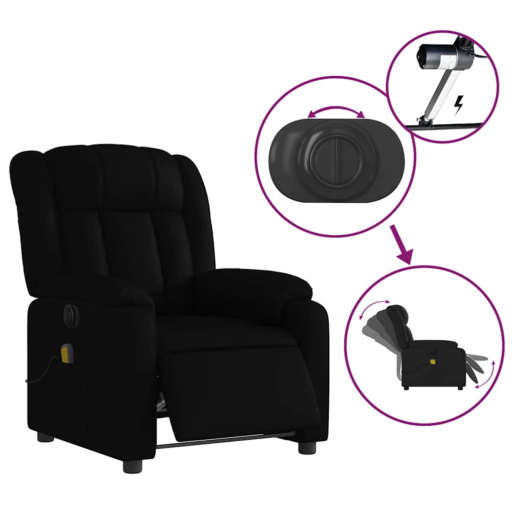 Fauteuil de massage inclinable électrique noir similicuir - XIOS