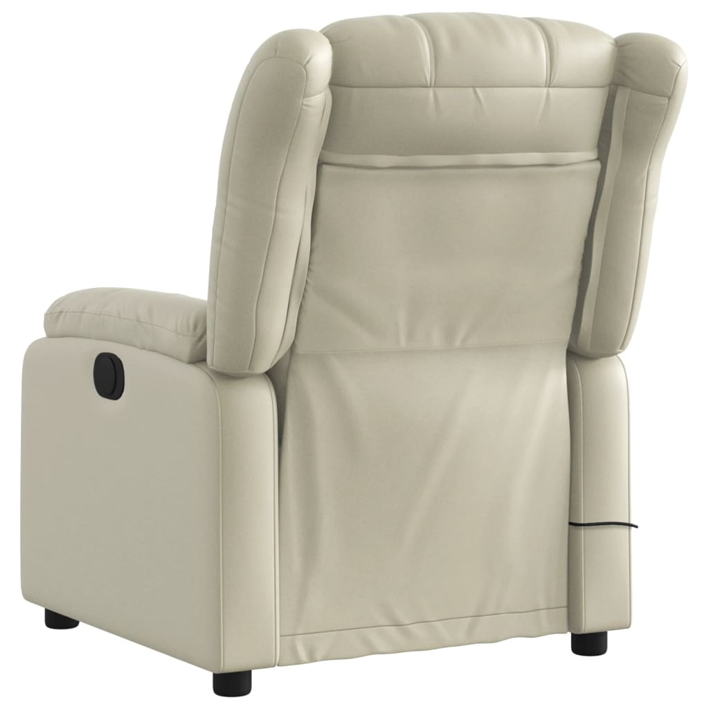 Fauteuil de massage inclinable électrique crème similicuir - XIOS