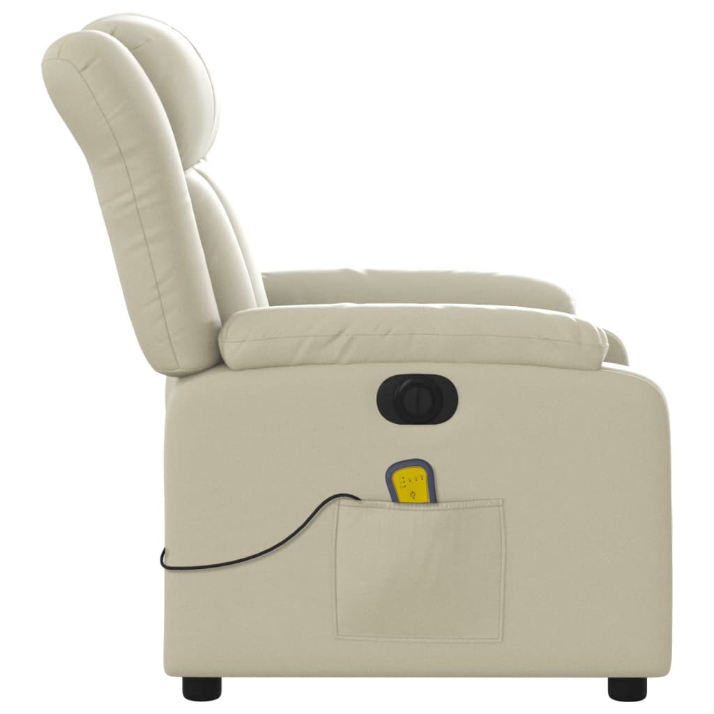 Fauteuil de massage inclinable électrique crème similicuir - XIOS