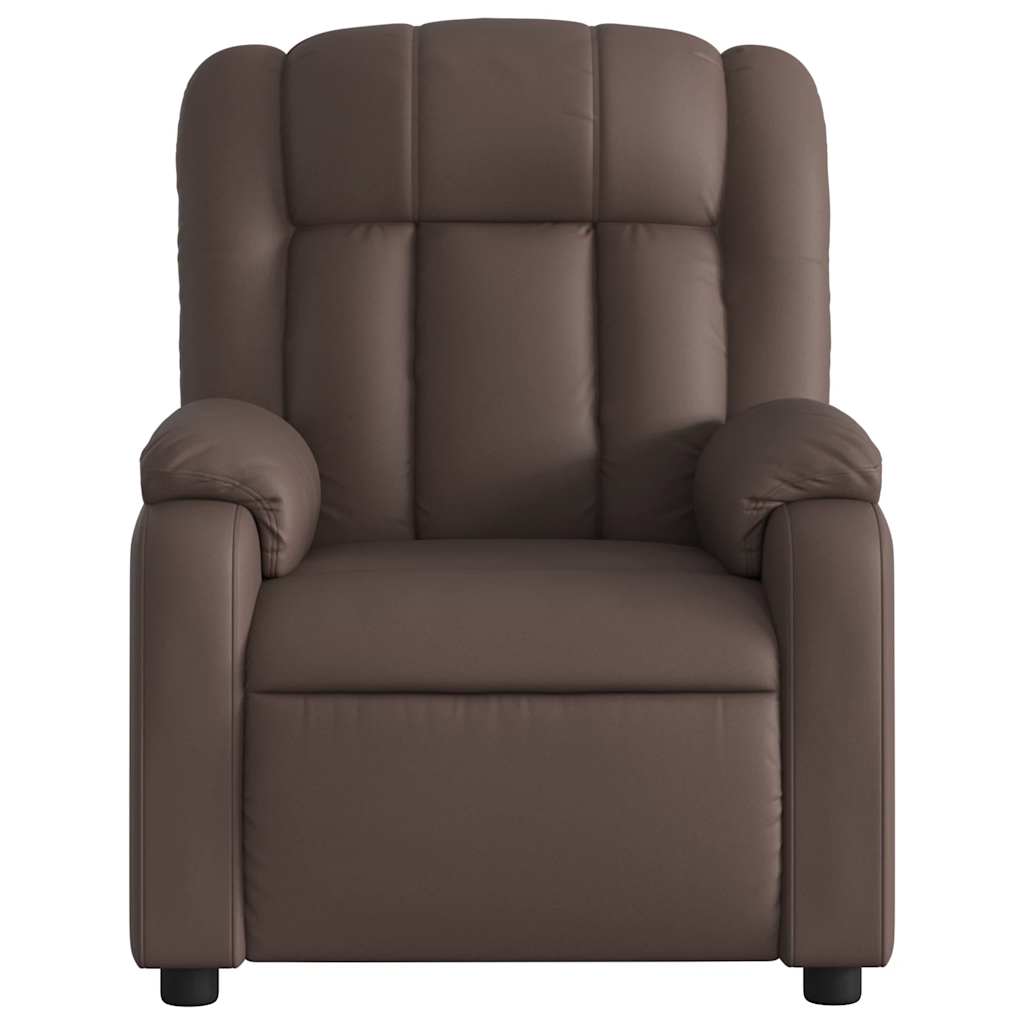 Fauteuil de massage inclinable électrique marron similicuir - XIOS