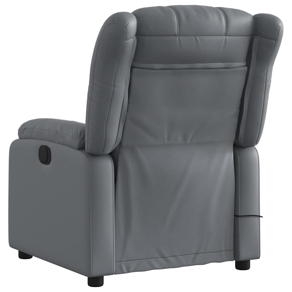 Fauteuil de massage inclinable électrique gris similicuir - XIOS