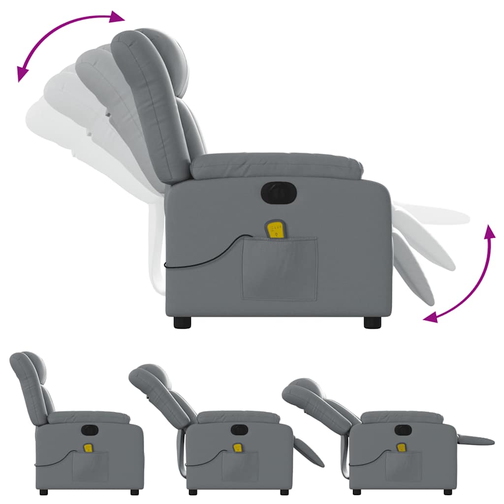 Fauteuil de massage inclinable électrique gris similicuir - XIOS