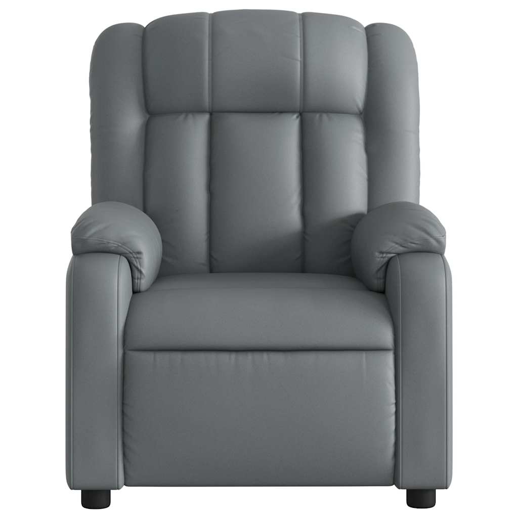 Fauteuil de massage inclinable électrique gris similicuir - XIOS