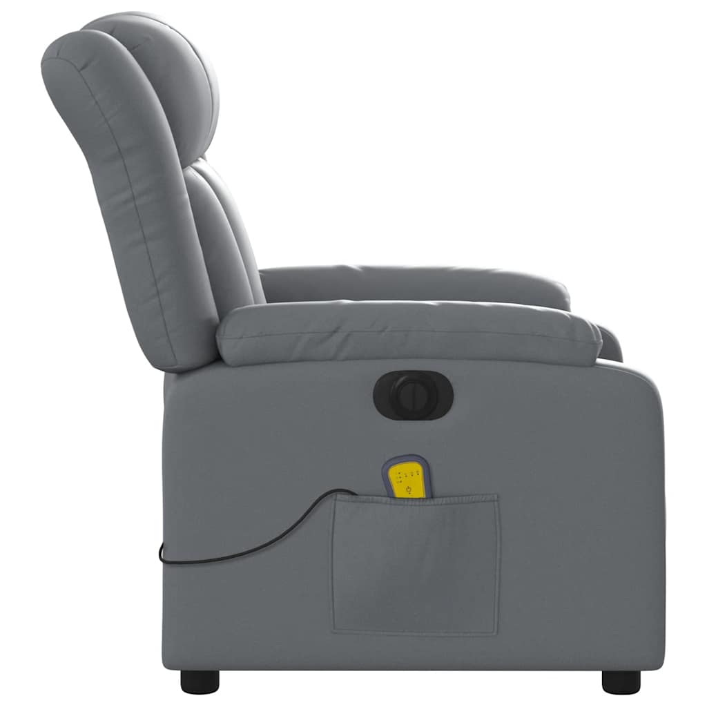 Fauteuil de massage inclinable électrique gris similicuir - XIOS
