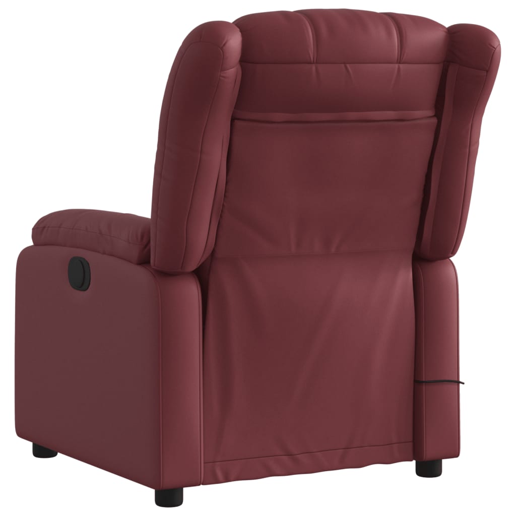 Fauteuil de massage inclinable électrique rouge bordeaux - XIOS