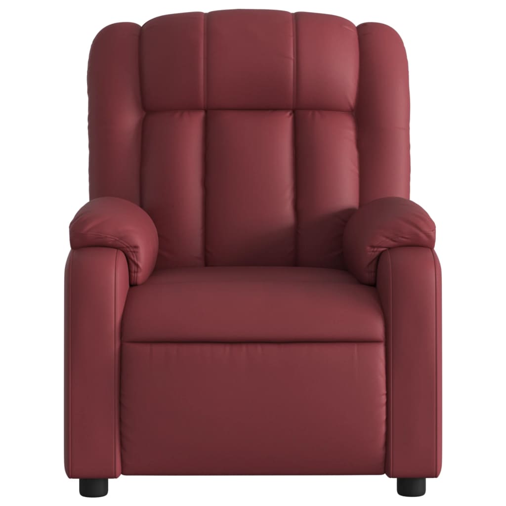Fauteuil de massage inclinable électrique rouge bordeaux - XIOS