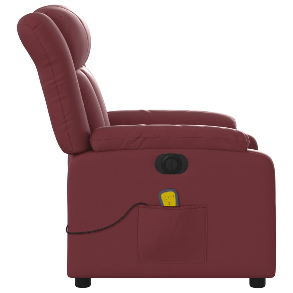 Fauteuil de massage inclinable électrique rouge bordeaux - XIOS