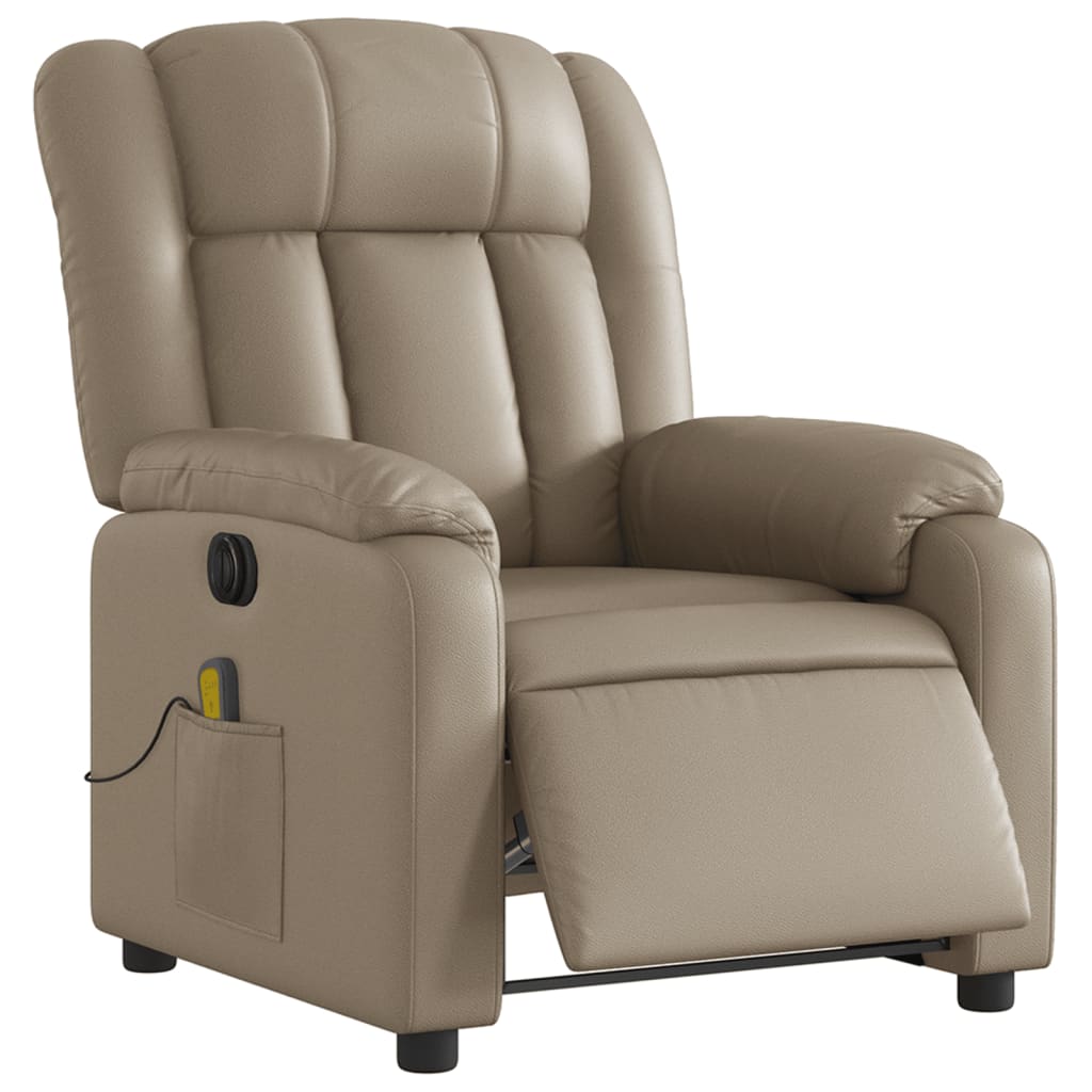 Fauteuil de massage inclinable électrique cappuccino similicuir - XIOS