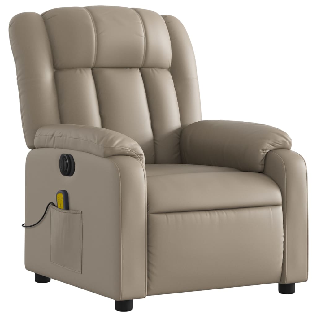 Fauteuil de massage inclinable électrique cappuccino similicuir - XIOS