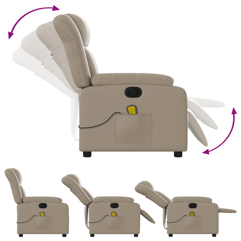 Fauteuil de massage inclinable électrique cappuccino similicuir - XIOS