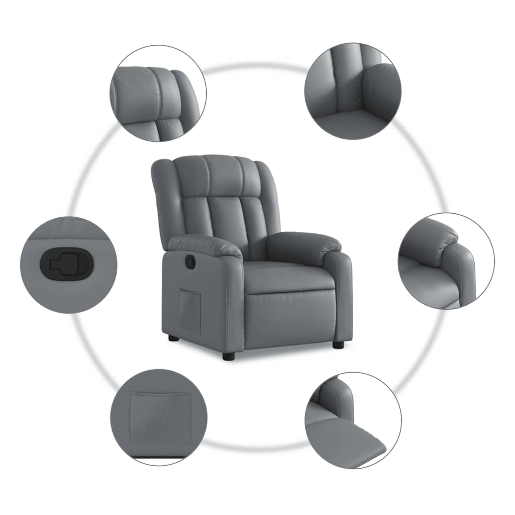 Fauteuil inclinable Gris Similicuir - XIOS