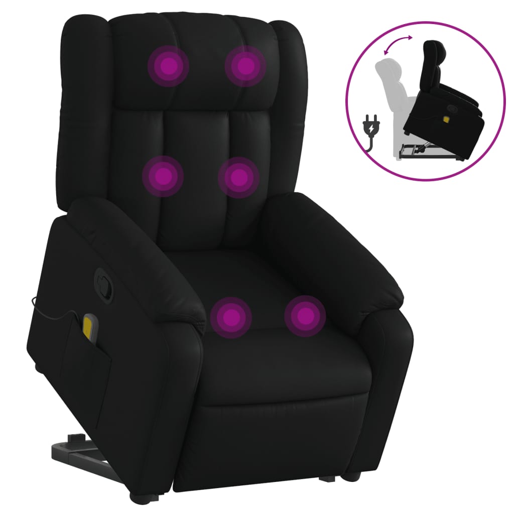 Fauteuil inclinable de massage Noir Similicuir - XIOS