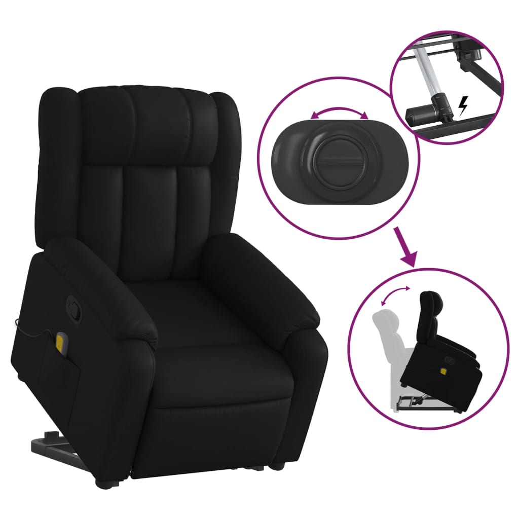 Fauteuil inclinable de massage Noir Similicuir - XIOS