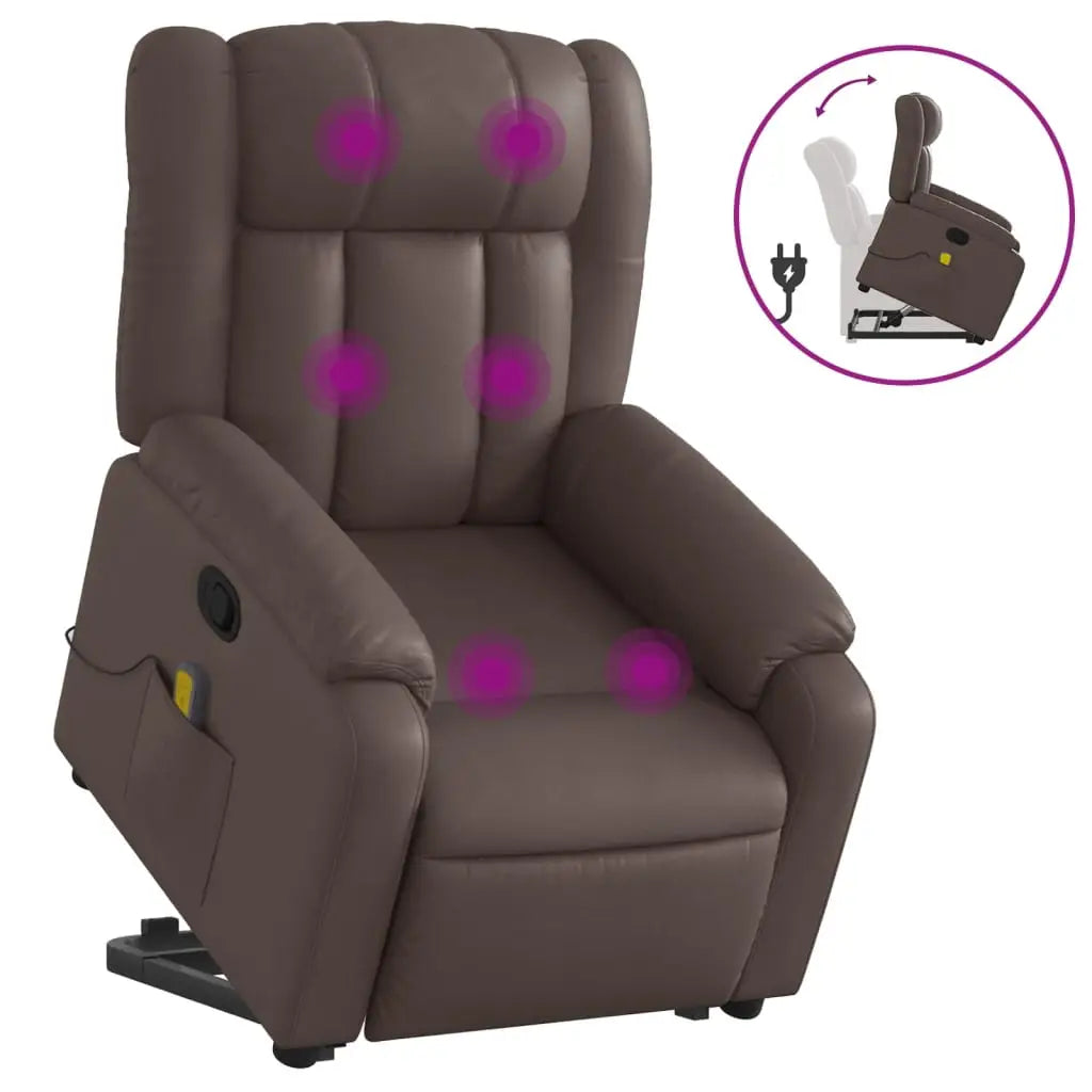 Fauteuil inclinable de massage Marron Similicuir - XIOS
