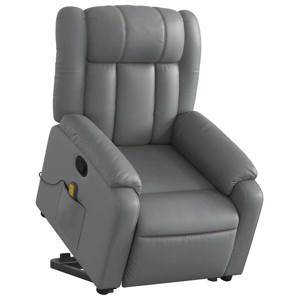 Fauteuil inclinable de massage Gris Similicuir - XIOS