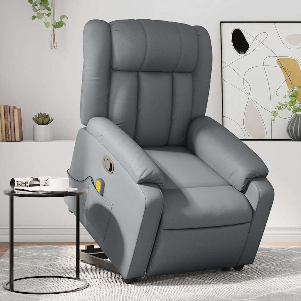 Fauteuil inclinable de massage Gris Similicuir - XIOS