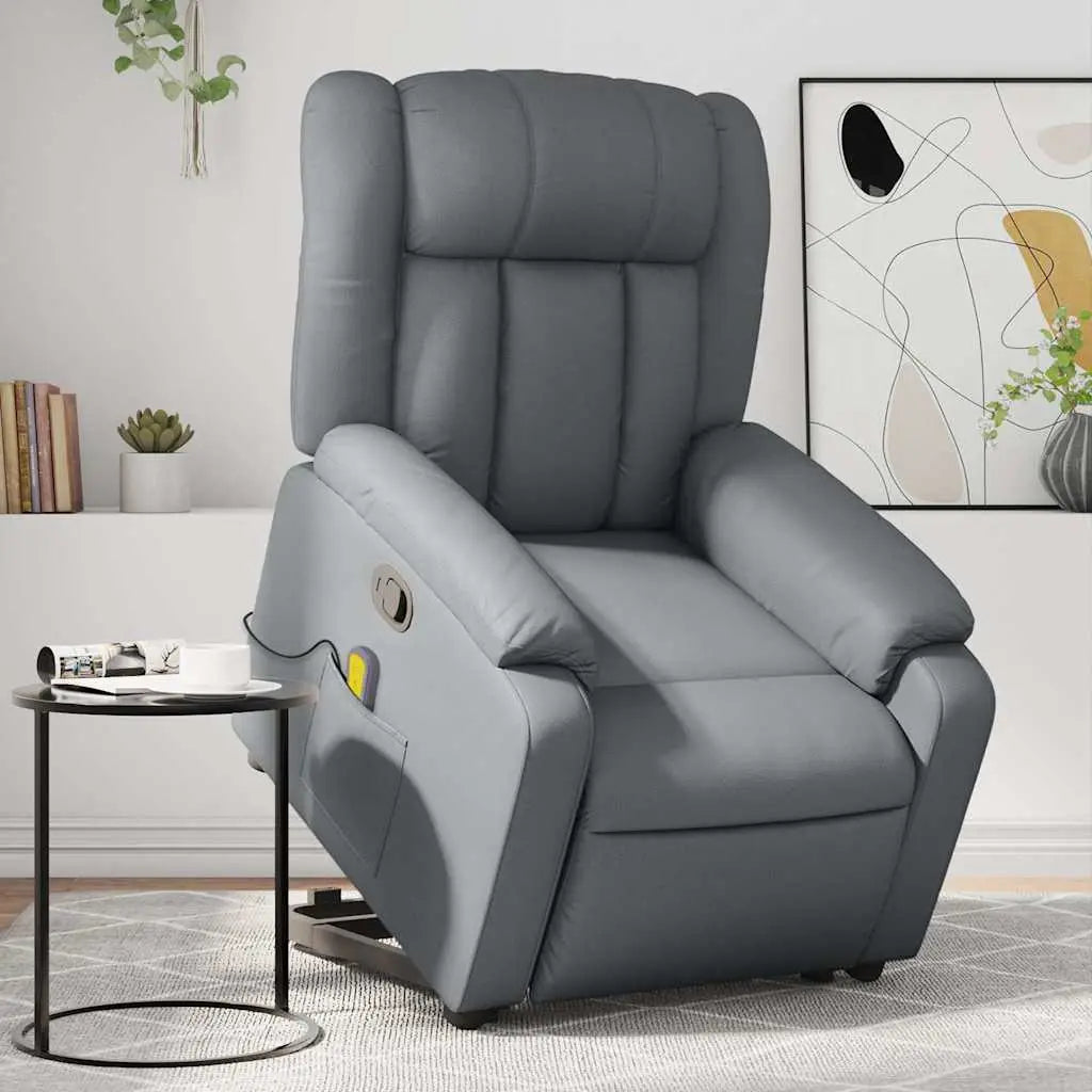 Fauteuil inclinable de massage Gris Similicuir - XIOS