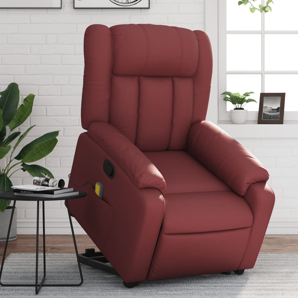 Fauteuil inclinable de massage Rouge bordeaux Similicuir - XIOS