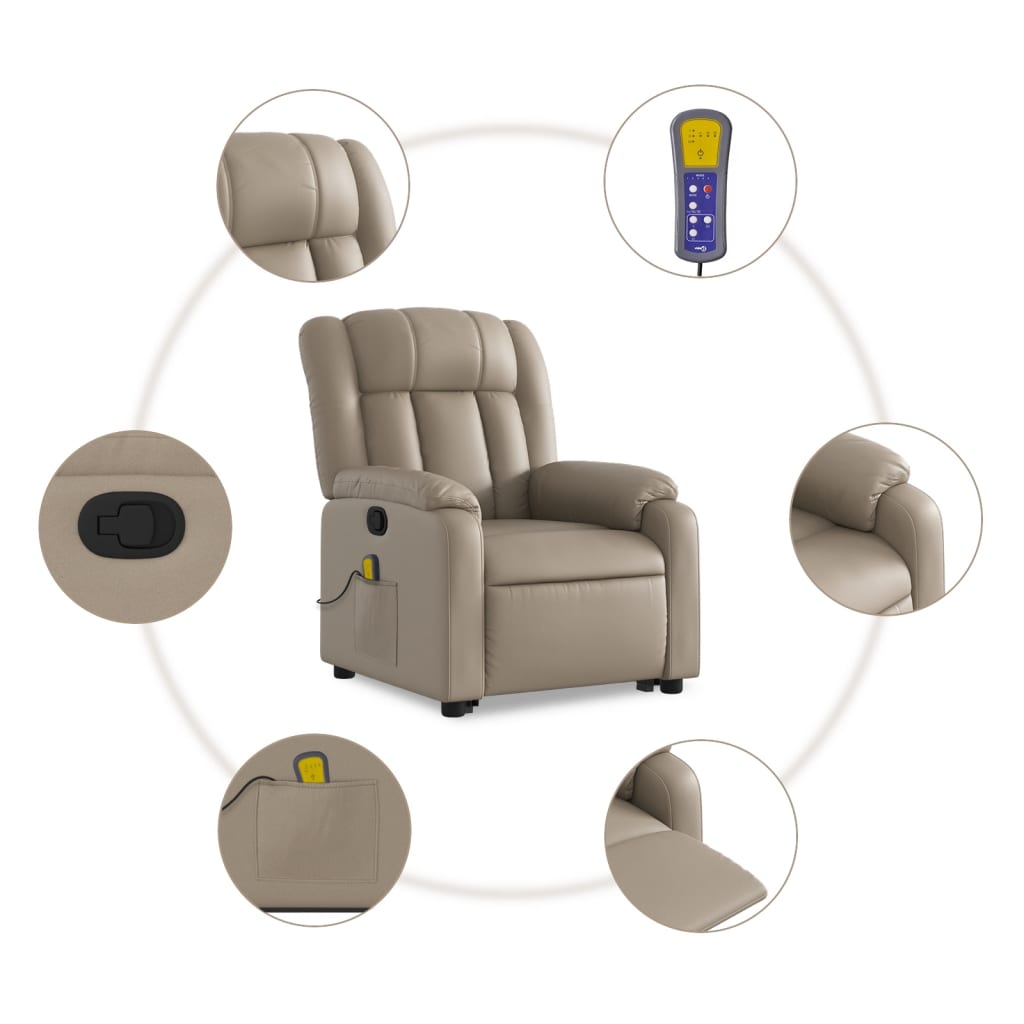 Fauteuil inclinable de massage Cappuccino Similicuir - XIOS
