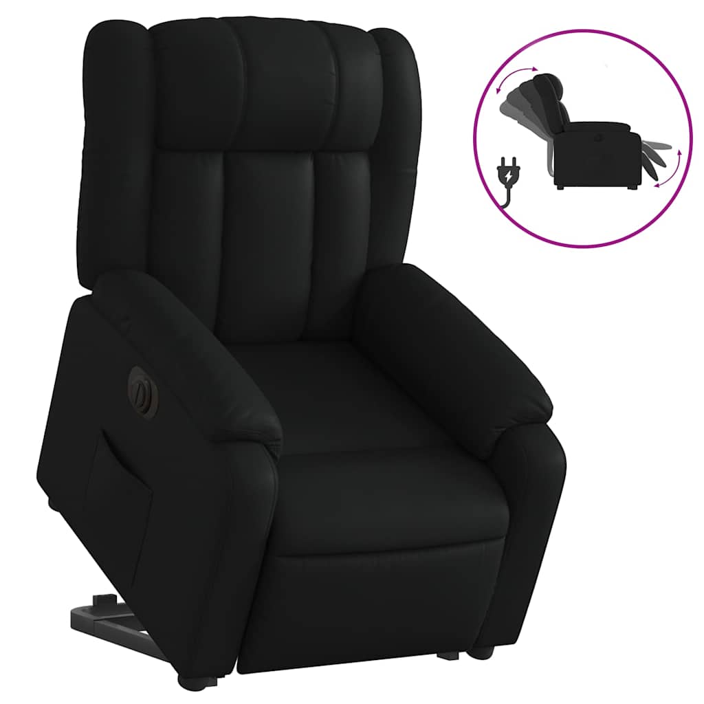 Fauteuil inclinable électrique noir similicuir - XIOS