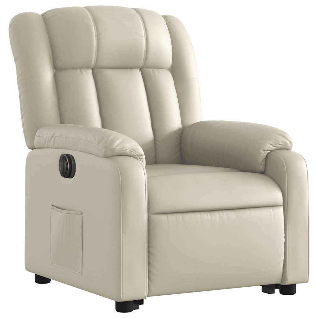 Fauteuil inclinable électrique crème similicuir - XIOS