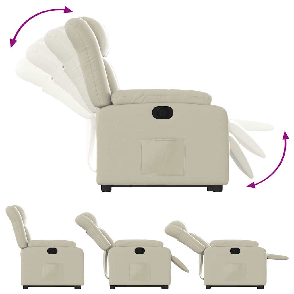 Fauteuil inclinable électrique crème similicuir - XIOS