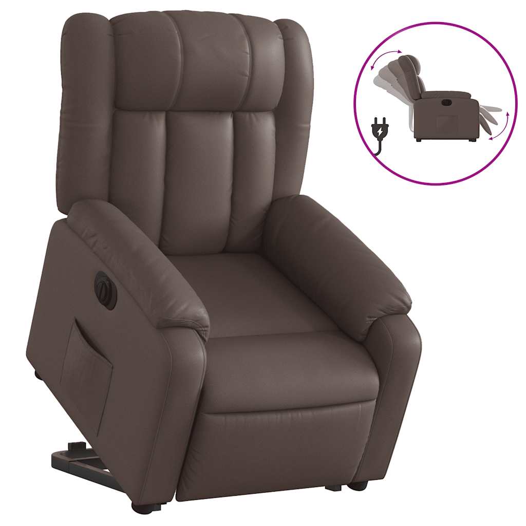 Fauteuil inclinable électrique marron similicuir - XIOS