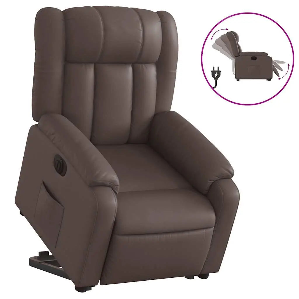 Fauteuil inclinable électrique marron similicuir - XIOS