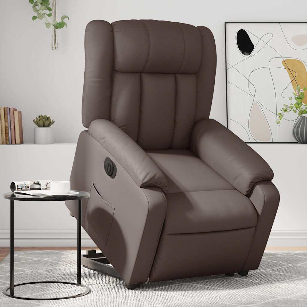Fauteuil inclinable électrique marron similicuir - XIOS
