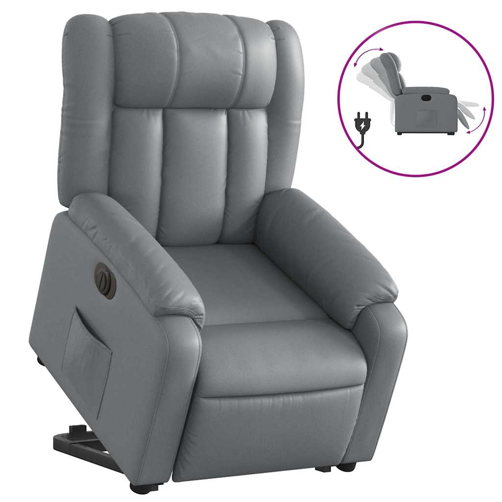 Fauteuil inclinable électrique gris similicuir - XIOS