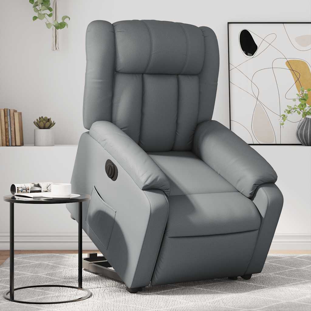 Fauteuil inclinable électrique gris similicuir - XIOS