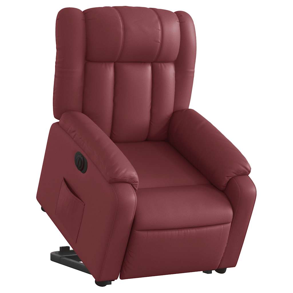 Fauteuil inclinable électrique rouge bordeaux similicuir - XIOS