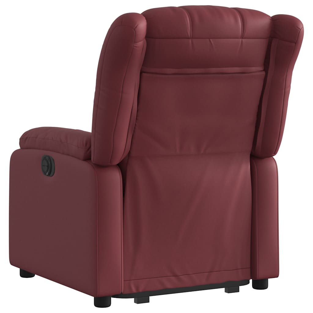 Fauteuil inclinable électrique rouge bordeaux similicuir - XIOS