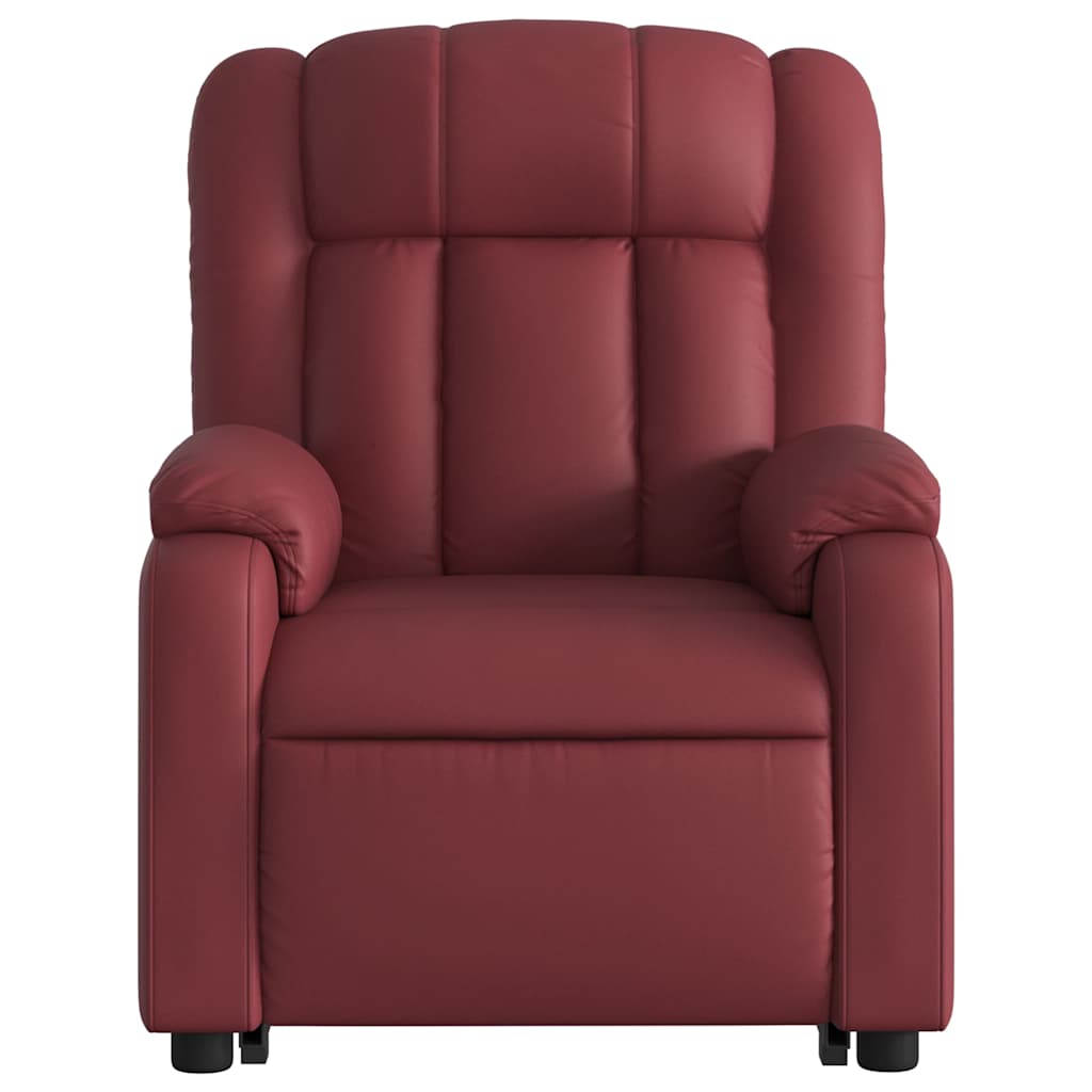 Fauteuil inclinable électrique rouge bordeaux similicuir - XIOS