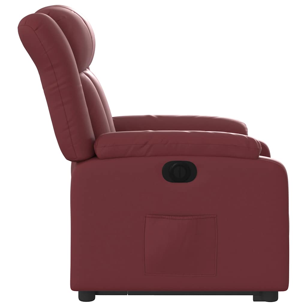 Fauteuil inclinable électrique rouge bordeaux similicuir - XIOS
