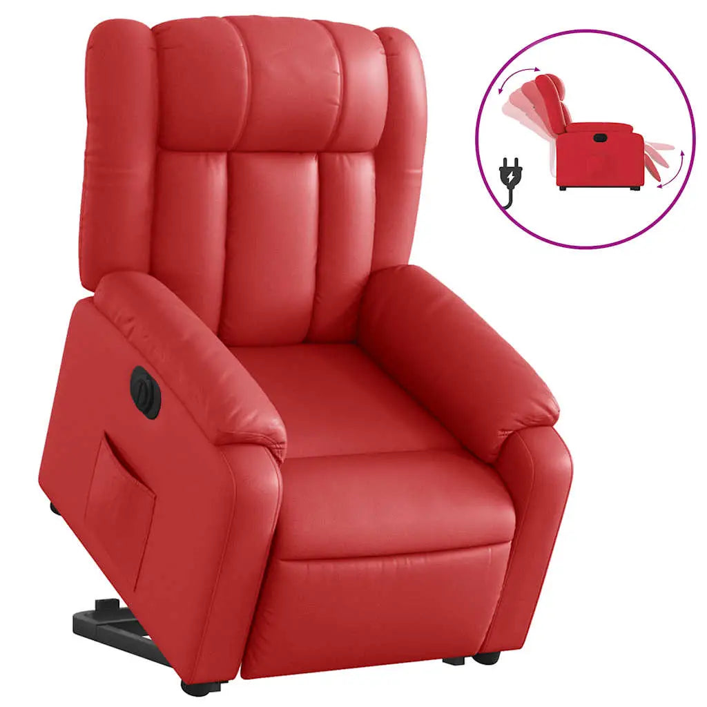 Fauteuil inclinable électrique rouge similicuir - XIOS