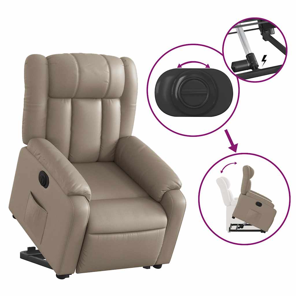 Fauteuil inclinable électrique cappuccino similicuir - XIOS